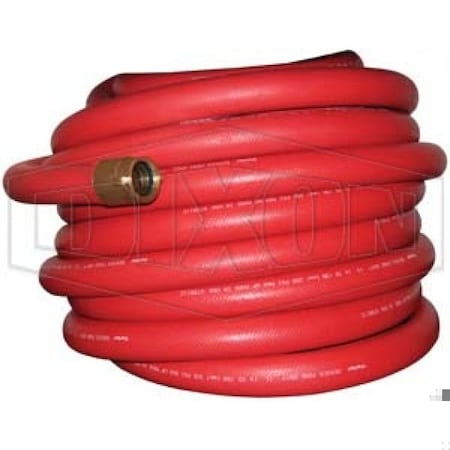 Dixon Non-Collapsible Fire and Utility Hose, 1-1/2 in, NST NH, 100 ft L, 200 psi Working, Domestic 15B15-100RBF